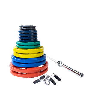 ORC300S 300 lb. Colored Rubber Grip Olympic Plate Set