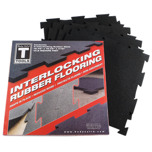 RFBST4PB - Body-Solid Tools Interlocking Rubber Flooring (black)