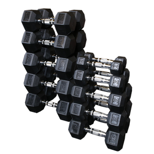 SDRS - Rubber Coated Hex Dumbbell Sets